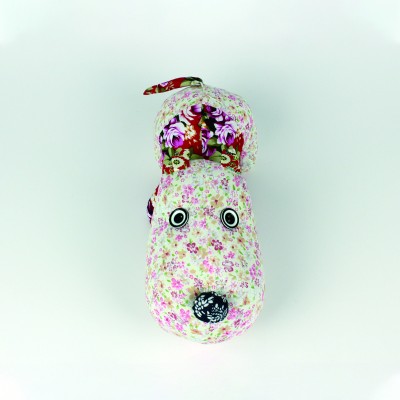 new china style flower dog plush toy 25*10*8cm or any size you request