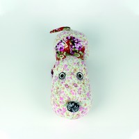 new china style flower dog plush toy 25*10*8cm or any size you request