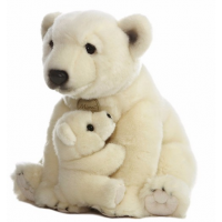 CHStoy lovely gift mini plush polar bear with baby