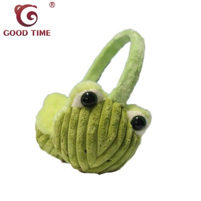 Cute Green Plush Earmuffs Warm Ear Protection Comfortable Unisex Frog Ear Muff For Girls