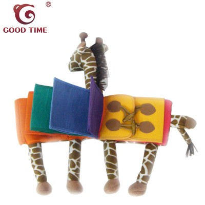 Giraffe Shaped Soft Fabric Baby Book Educational Toy For Toddlers