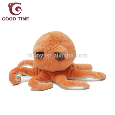 Big Eyes Custom Orange Octopus Plush Toy For Kids