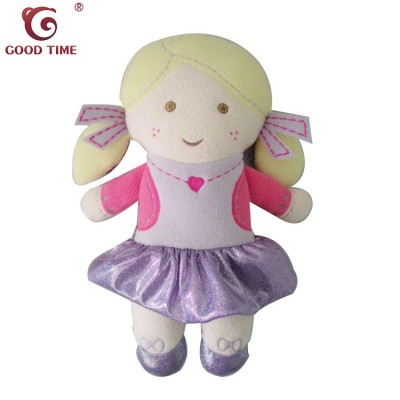 Wholesale Custom DIY Plush Little Baby Girl Stuffed Doll Toy With Skirt For Gift