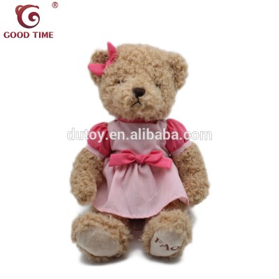 Hot Selling Custom Cute Dress up Teddy Bear With Pink Skirt For Gril