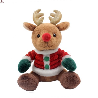 Custom soft gifts plush Christmas reindeer plush stuffed christmas deer toys