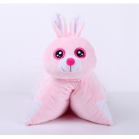 Wholesale custom cute pink rabbit plush animal soft cute creative cushion pillow