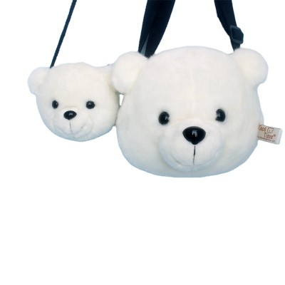 Hot Selling Soft White Polar Bear Bag Cute Plush Animal Backpack For Aquarium Aouvenirs