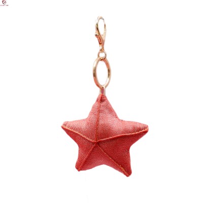 Wholesale cute gift key chain custom plush stuffed toy red starfish keychain