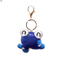 Factory wholesale custom plush toy keychain blue bean keychain toy key ring